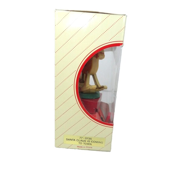 Christmas Musical Rotating Stocking Holder Boy on Rocking Horse 1985 VTG Video - Picture 7 of 11